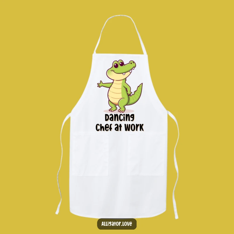 Funny Happy Alligator Dancing Apron: Cook with a Groove!