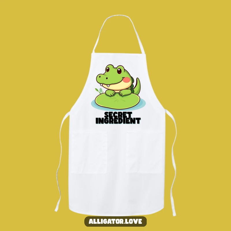 Funny Peeking Gator Lily Pad Apron: Cook with Cute Charm!