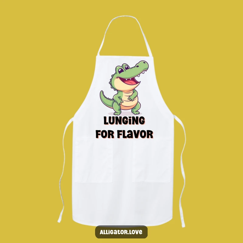 Funny Excited Alligator Apron - Cook with Playful Zest and Humor