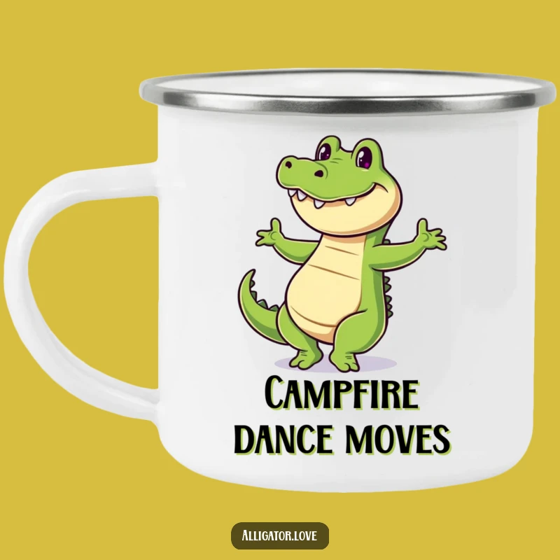 Durable Funny Dancing Alligator Camping Mug - Your Hilarious Trail Companion