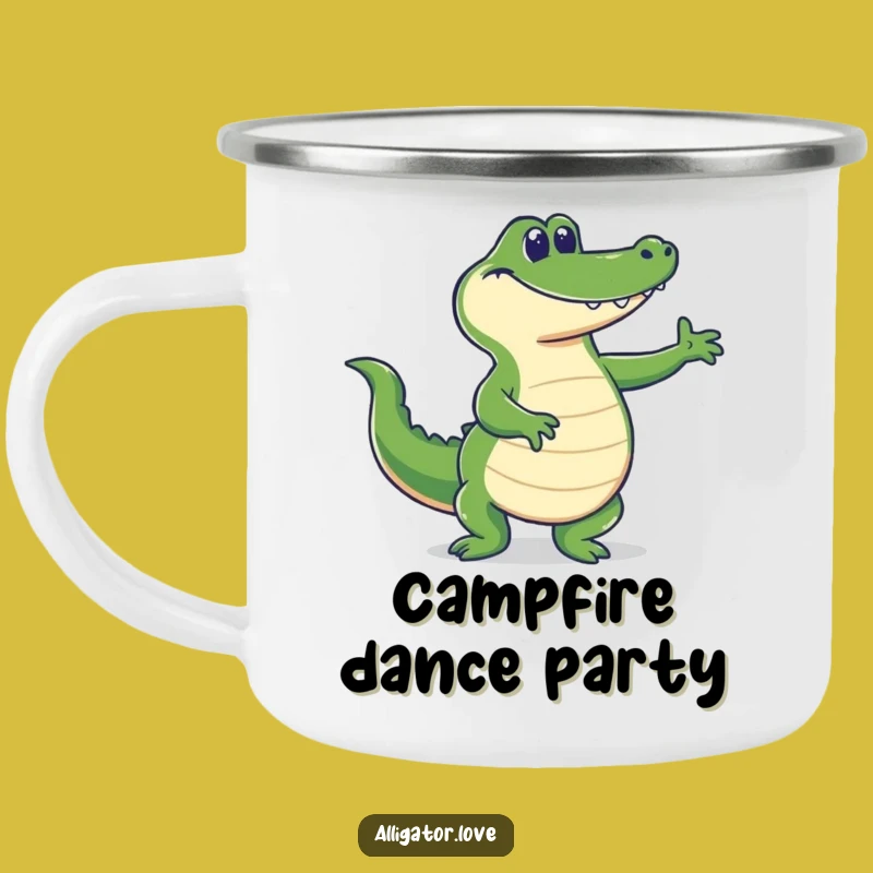 Funny Dancing Gator Tail Wag Camping Mug: Sip and Groove Outdoors!