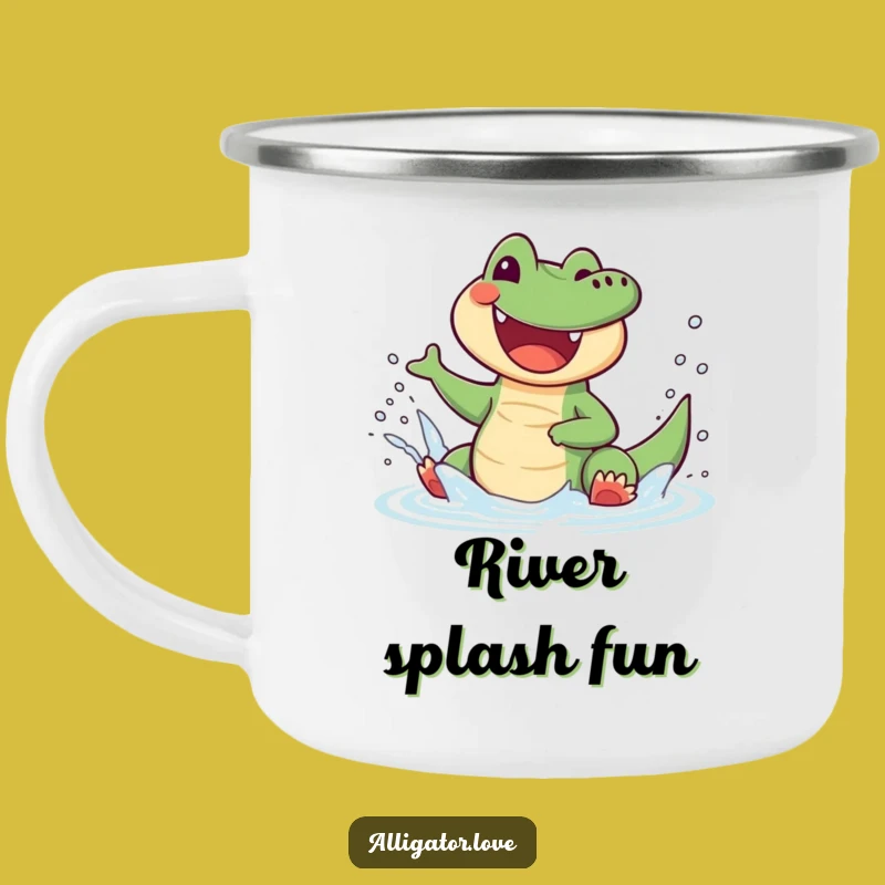 Durable Funny Splashing Alligator Camping Mug - Your Joyful Adventure Buddy