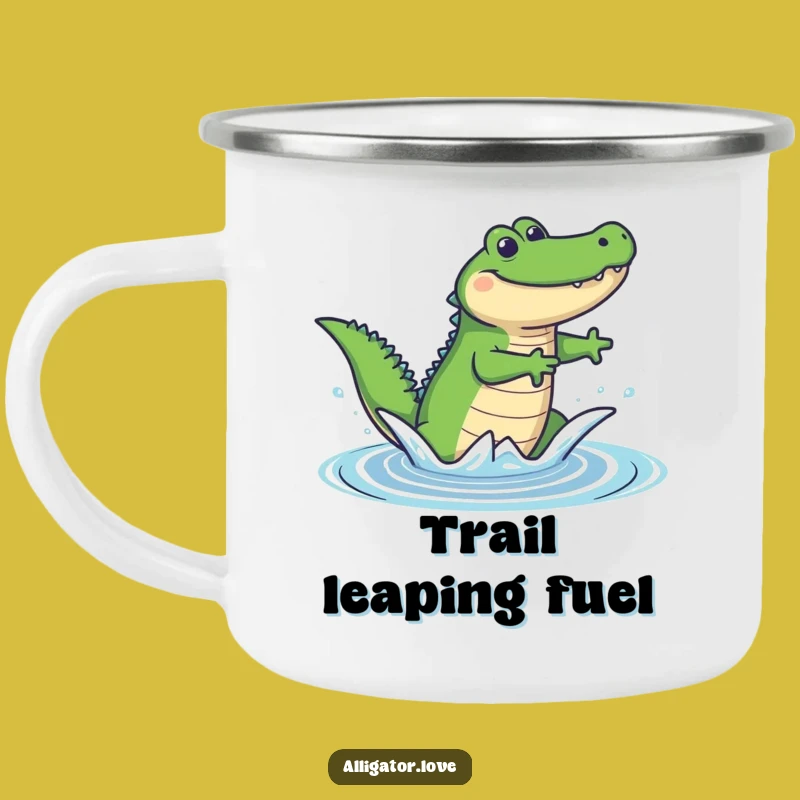 Funny Joyful Alligator Camping Mug: Your Hilarious Outdoor Companion Gift!