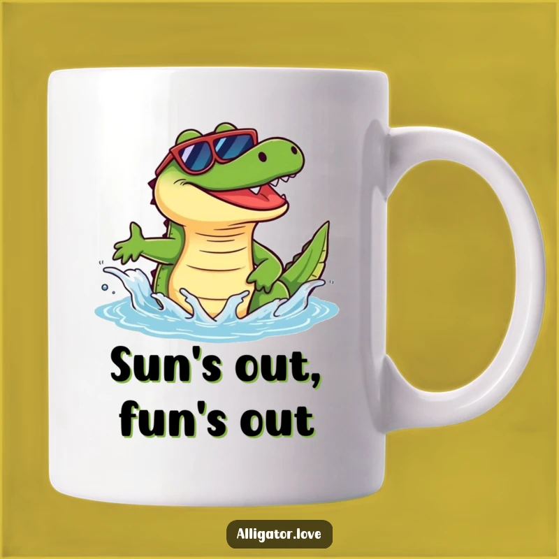 Funny Alligator Sunglasses Splash Mug: The Ultimate Cool Reptile Gift!