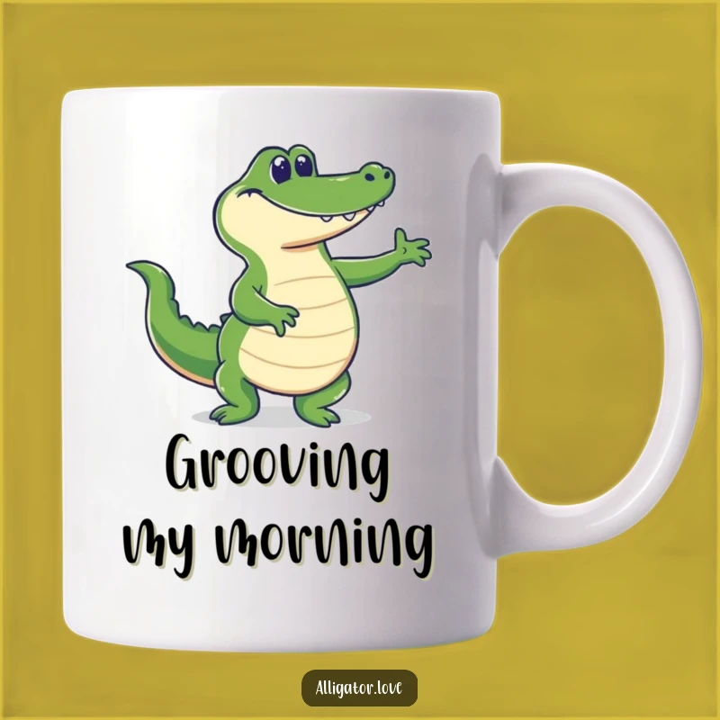 Funny Dancing Gator Tail Wag Mug: Hilarious Reptile Moves Gift!