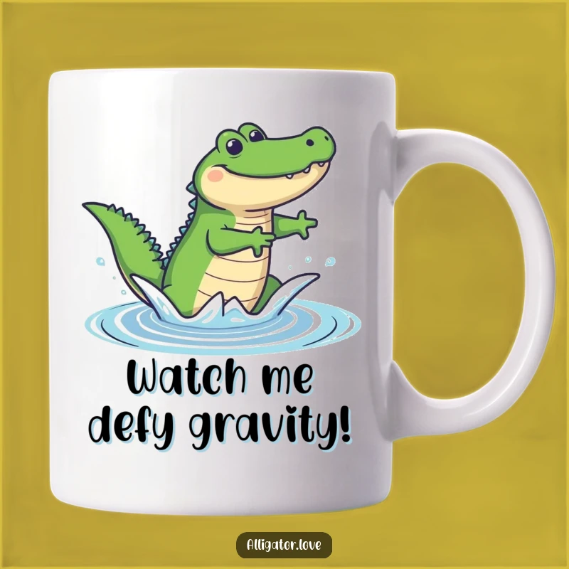 Funny Joyful Alligator Leaping Mug: A Hilarious Splashy Gift for Reptile Lovers