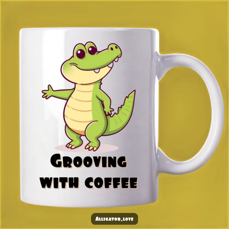 Funny Happy Alligator Dancing Mug: A Joyful Gift for Dance Lovers!