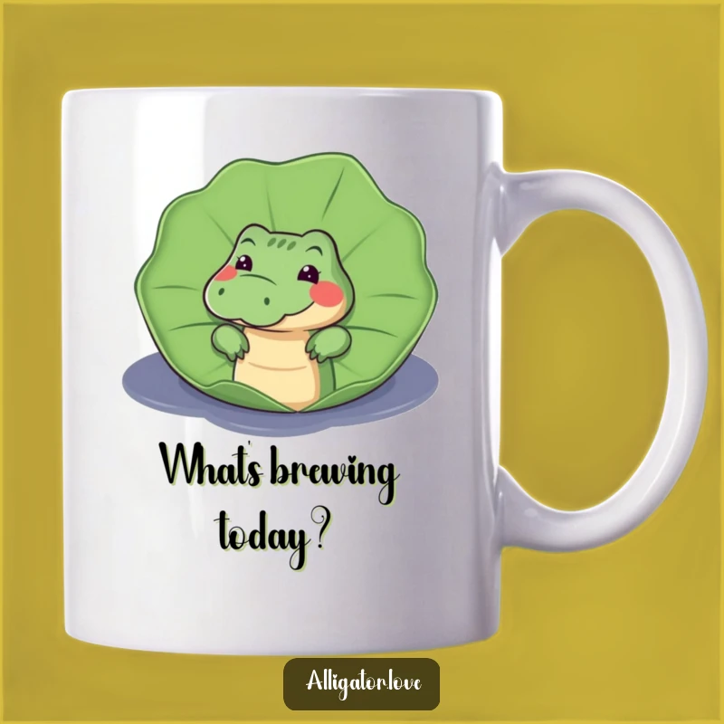 Funny Curious Alligator Lily Pad Mug: A Peek-a-Boo Gift!