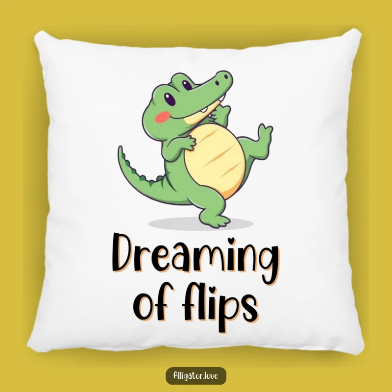 Comfy Funny Cartwheeling Alligator Pillow - Soft Support for Happy Cuddles