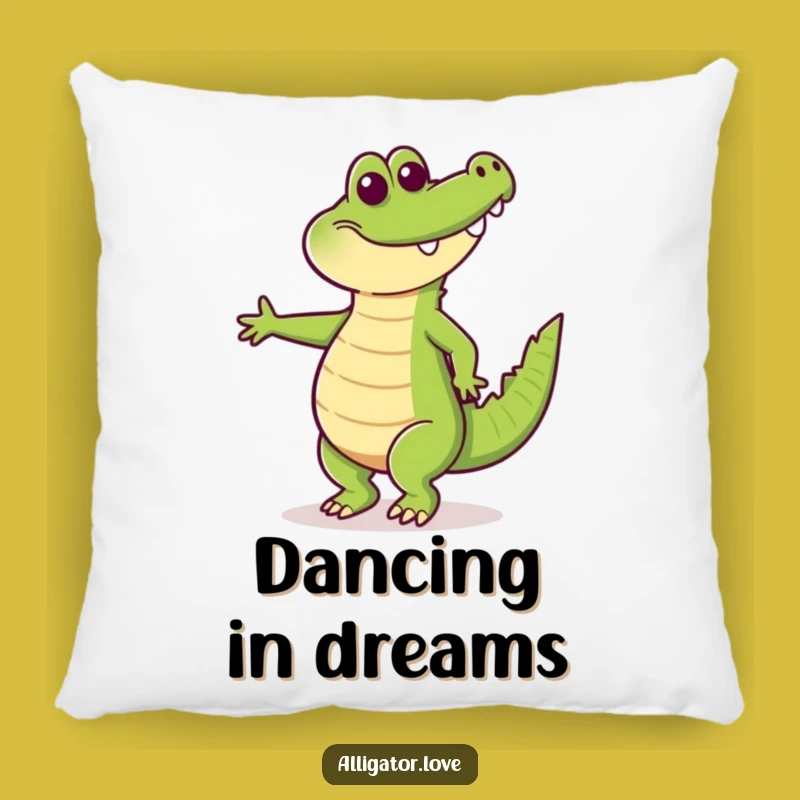 Funny Happy Alligator Dancing Pillow: Cozy Up with Rhythm!