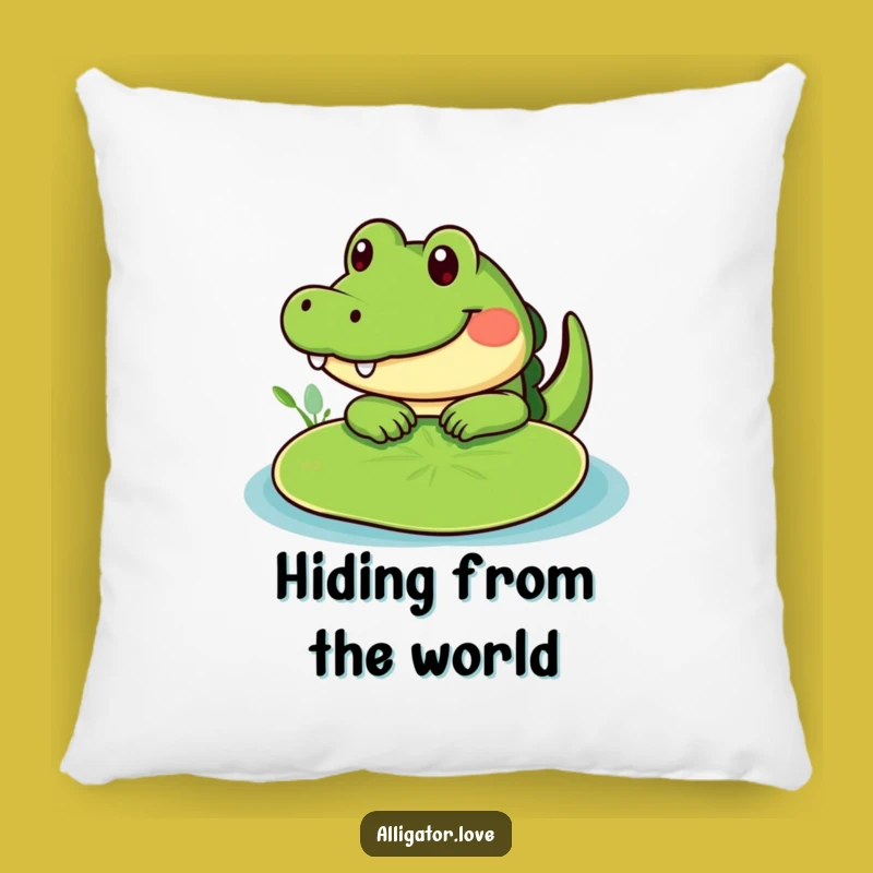 Funny Peeking Gator Lily Pad Pillow: Cozy Comfort with Cute Charm!