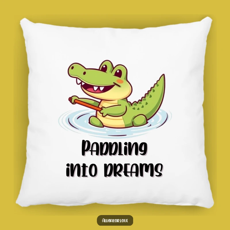 Funny Happy Paddling Gator Pillow: Cozy Comfort for Water Lovers!