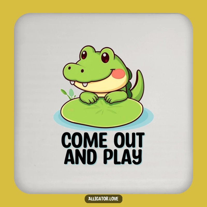 Funny Peeking Gator Lily Pad Coaster: Protect Surfaces with Cuteness!