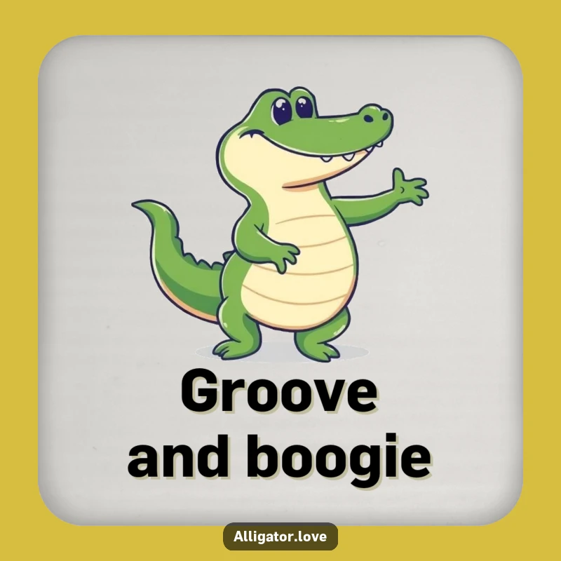 Funny Dancing Gator Tail Wag Coaster: Protect Surfaces with Style!