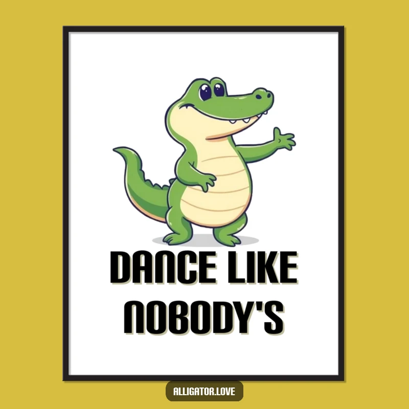 Funny Dancing Gator Tail Wag Poster: Bring Energy to Your Walls!