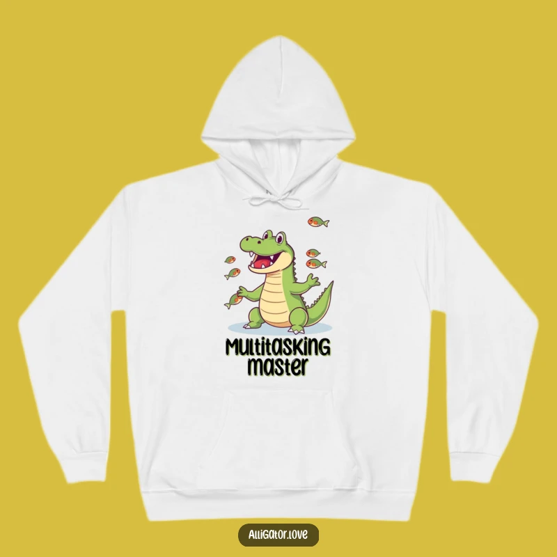 Funny Juggling Gator Fish Hoodie: Cozy Comfort with Amazing Skills!