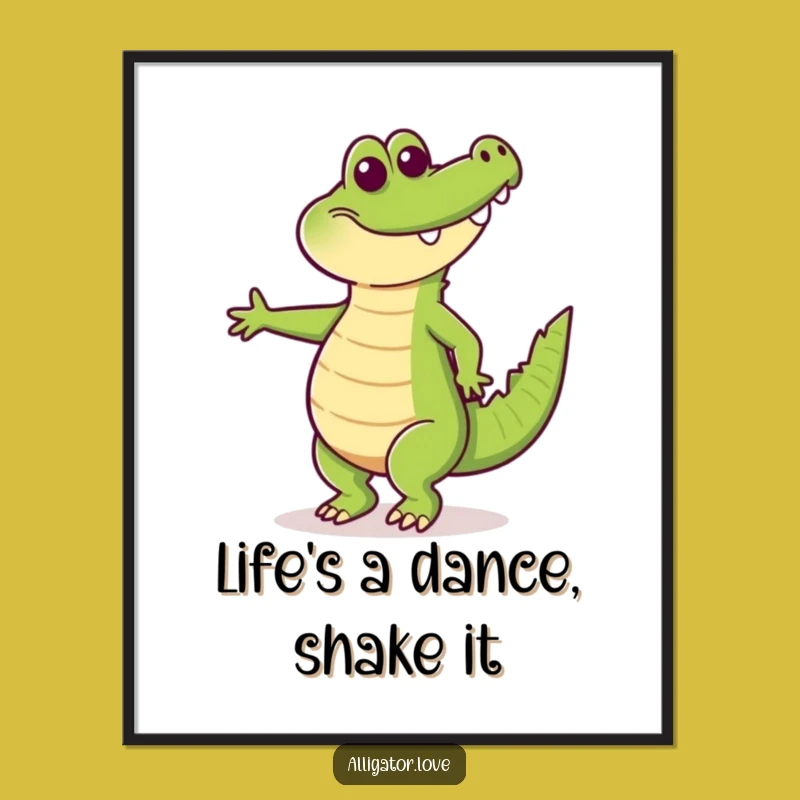 Funny Free Printable Wall Art: Dancing Alligator Downloadable Art for Home