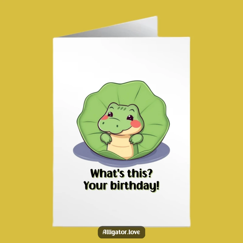 Free Printable Birthday Card: Curious Alligator Funny Birthday Downloadable Gift