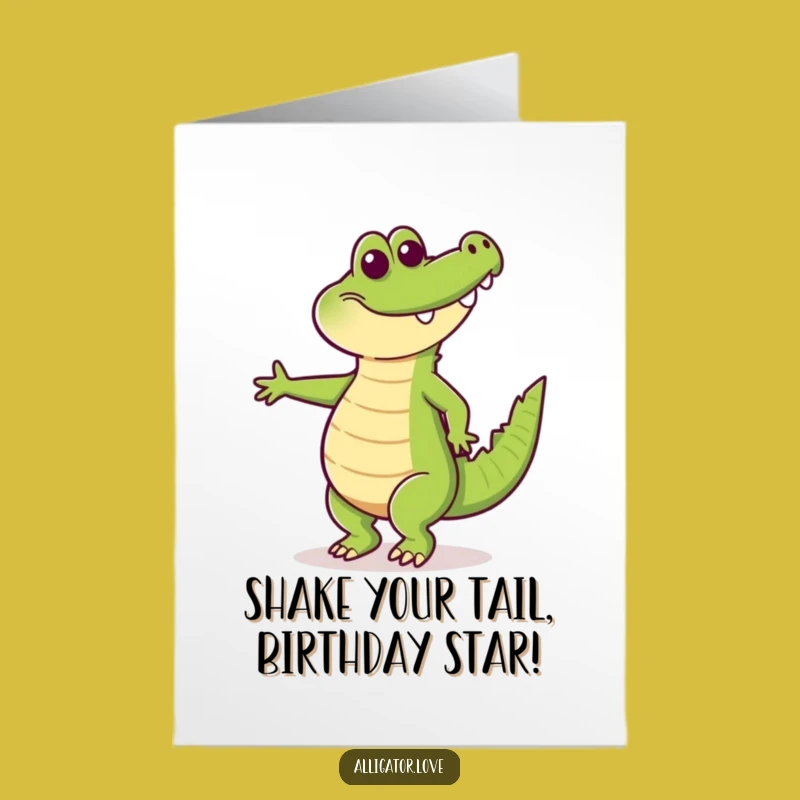 Free Printable Birthday Card: Dancing Alligator Funny Birthday Downloadable Gift