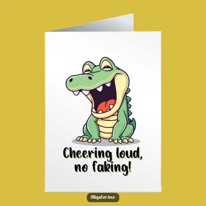 Free Printable Congratulations Card: Yawning Alligator Funny Congrats Downloadable Gift
