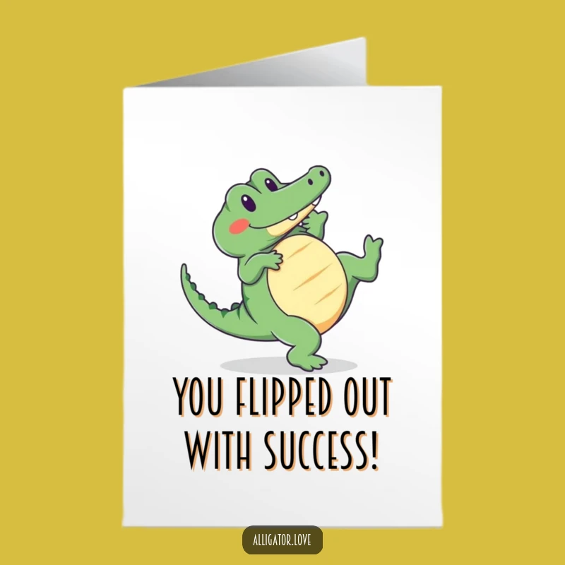 Free Printable Congrats Card: Cartwheeling Alligator, Hilarious DIY Gift