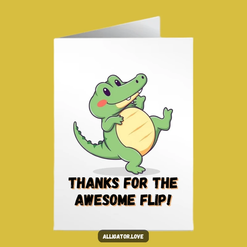Free Printable Thank You Card: Cartwheeling Alligator, Cute DIY Gift