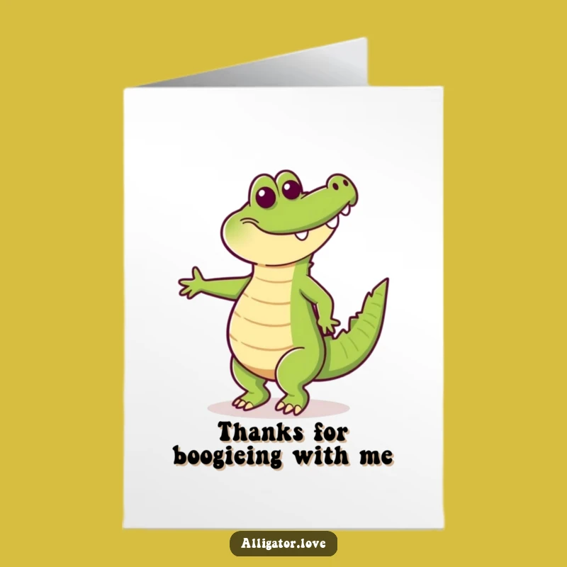 Free Printable Thank You Card: Dancing Alligator Funny Thanks Downloadable Gift