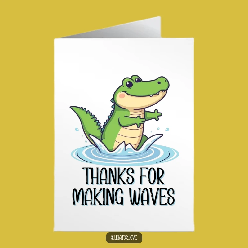 Free Printable Thank You Card: Leaping Alligator Funny Thanks Downloadable Gift