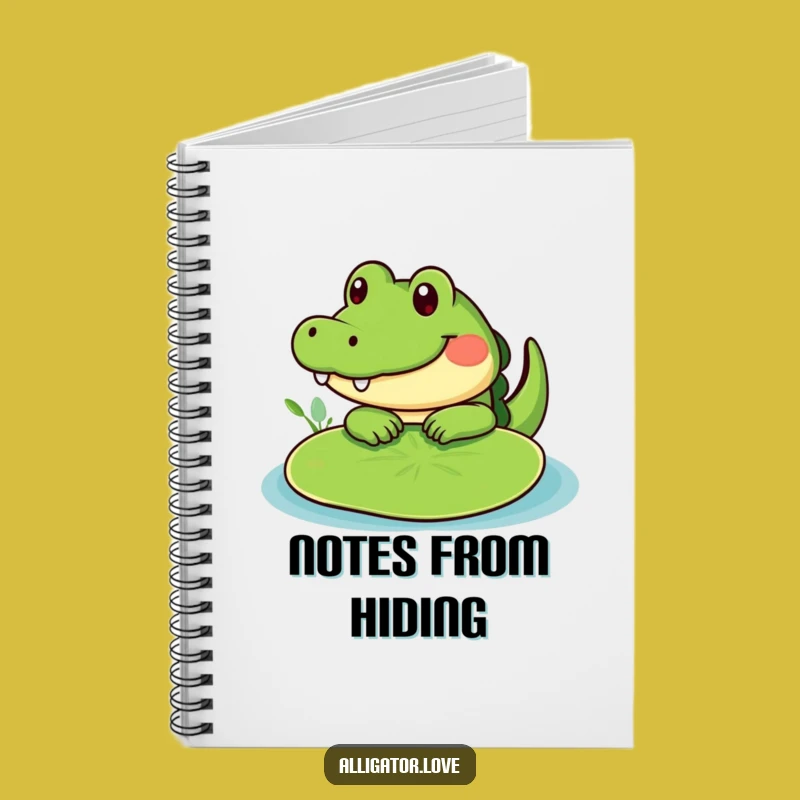 Funny Peeking Gator Lily Pad Notebook: Jot Down Cute Ideas!