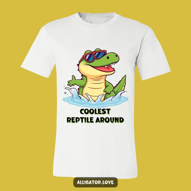 Funny Alligator Sunglasses Splash T-Shirt: Chill Vibes for Reptile Lovers!