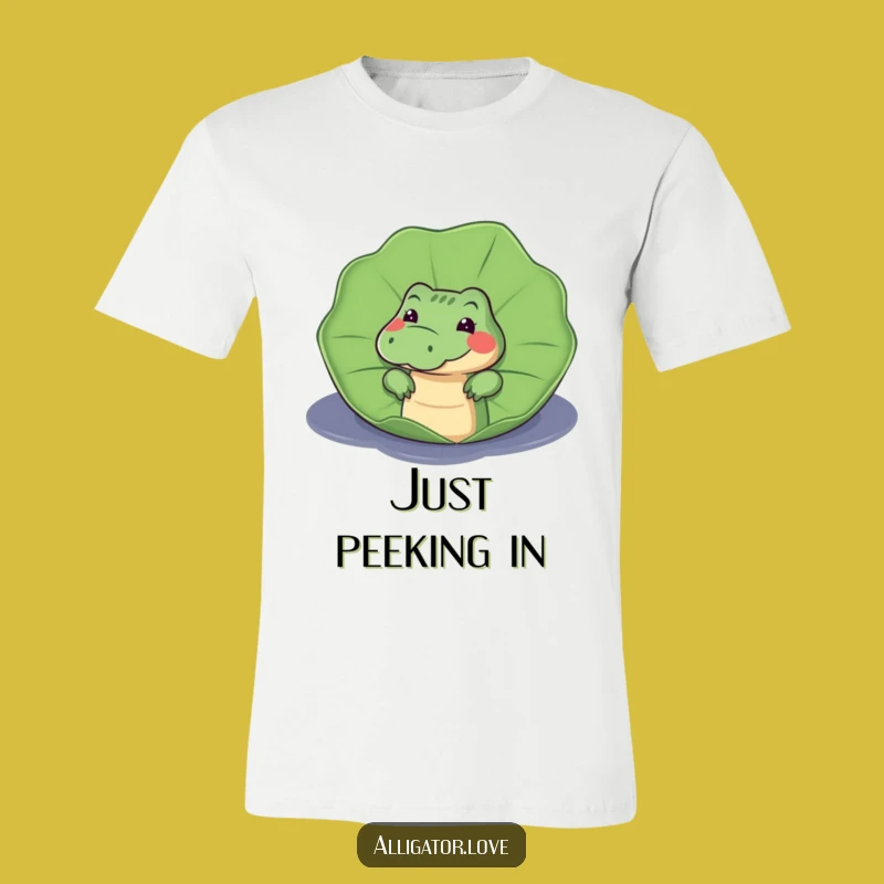 Funny Curious Alligator T-Shirt: Peek with Playful Humor!