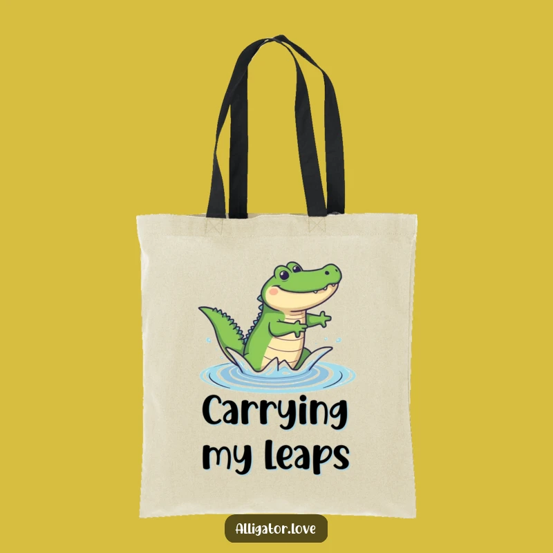 Funny Joyful Alligator Tote Bag: Carry Your Fun with This Hilarious Gift!