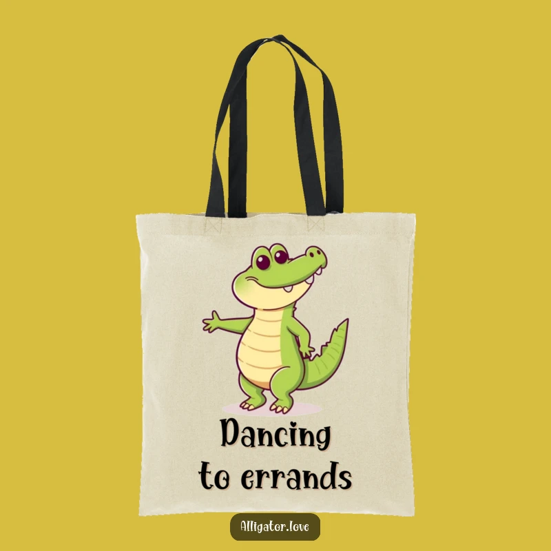 Funny Happy Alligator Dancing Tote Bag: Carry Your Moves!